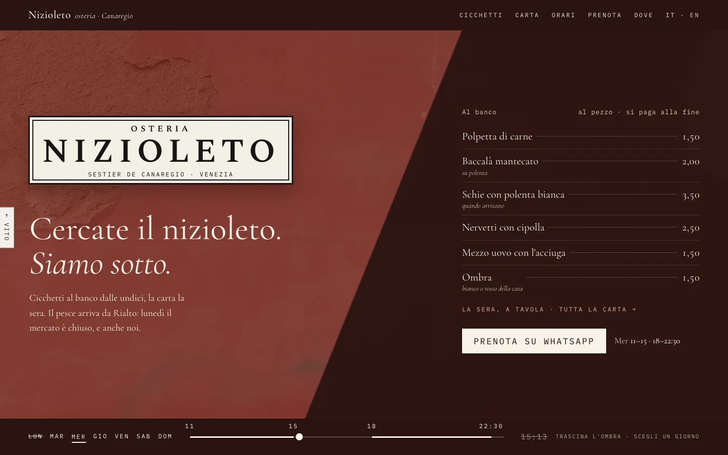 Nizioleto — Osteria, cicchetti, Venezia